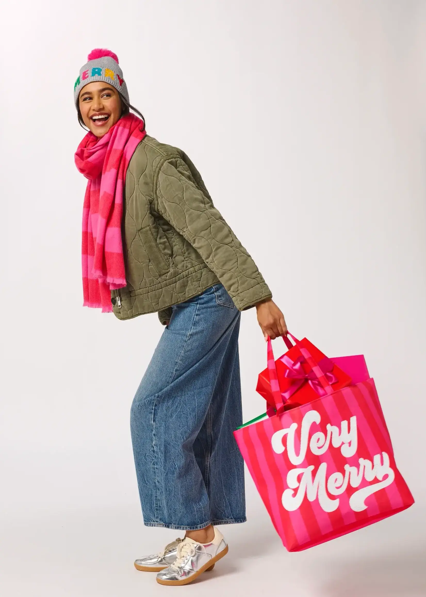 Shiraleah 01-02-144RE VERY MERRY GIFTING TOTE,RED