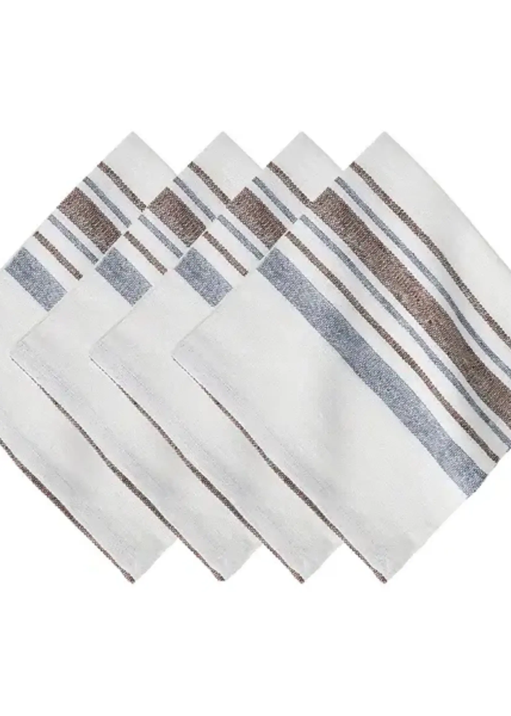 Juliska Juliska Danish Stripe Collection – Taupe Woven Linen Tableware