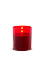 RAZ Imports Raz Red Glass Pillar Candles