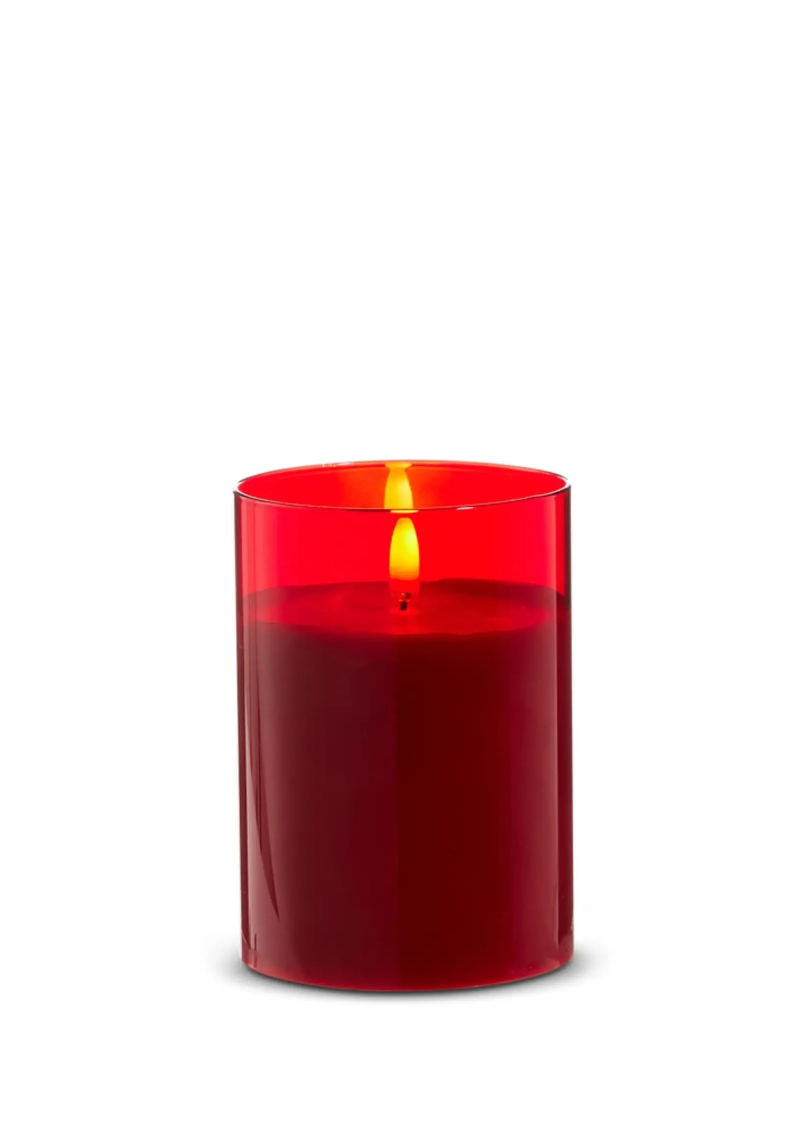 RAZ Imports  Raz Red Glass Pillar Candles