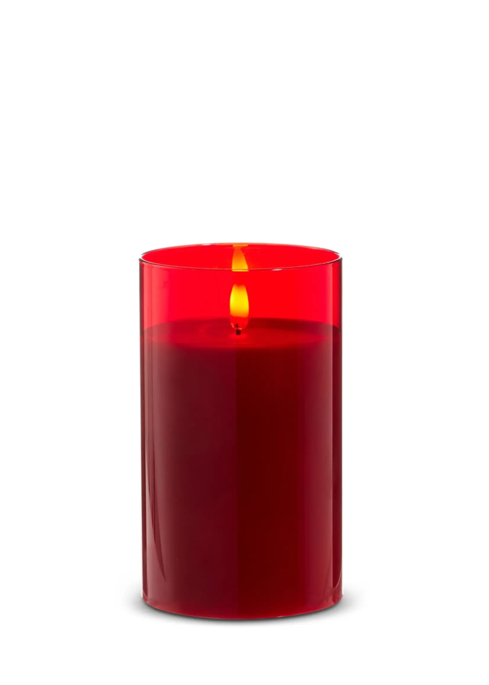 RAZ Imports  Raz Red Glass Pillar Candles