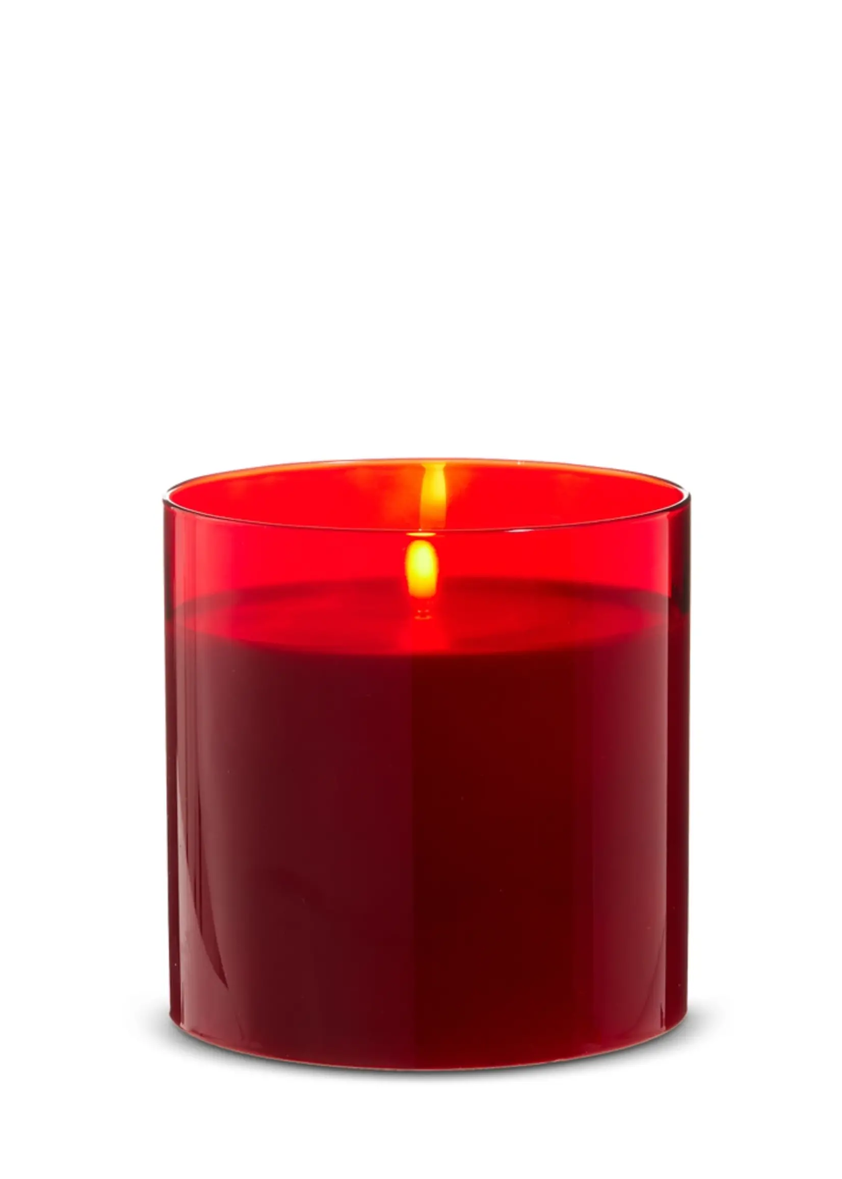 RAZ Imports  Raz Red Glass Pillar Candles