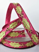 Farrisilk Farrisilk - JOLLY HOLLY-HOT PINK-1.5"X10YD-RK669-08