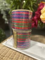 Farrisilk RG796-32  GLITTER PLAID MULTI COLOR 4"X10YD