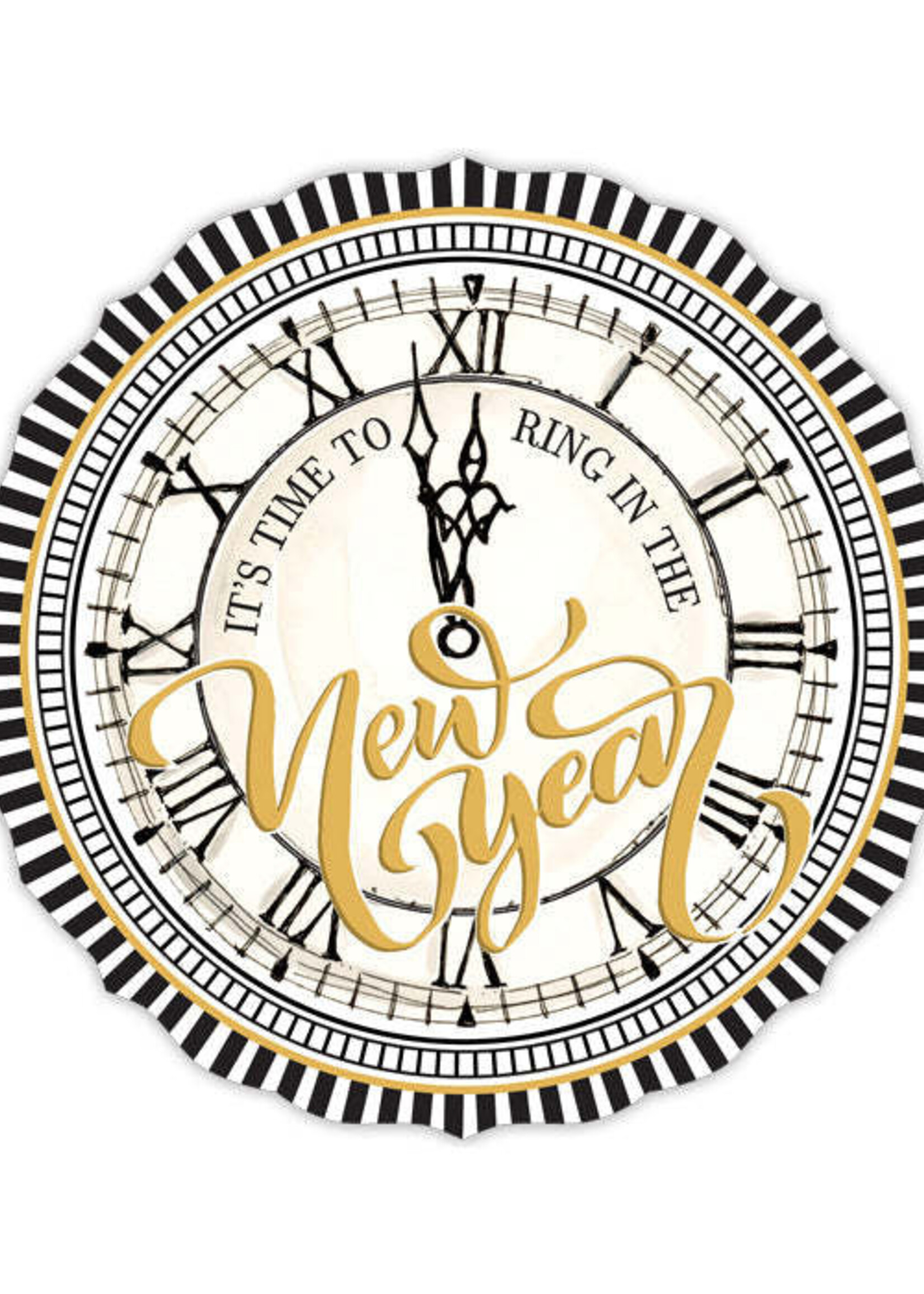 Rosanne Beck Rosanne Beck - Posh Die-Cut Placemat-Handpainted Ring in the New Year Clock (Round) - 078-0270