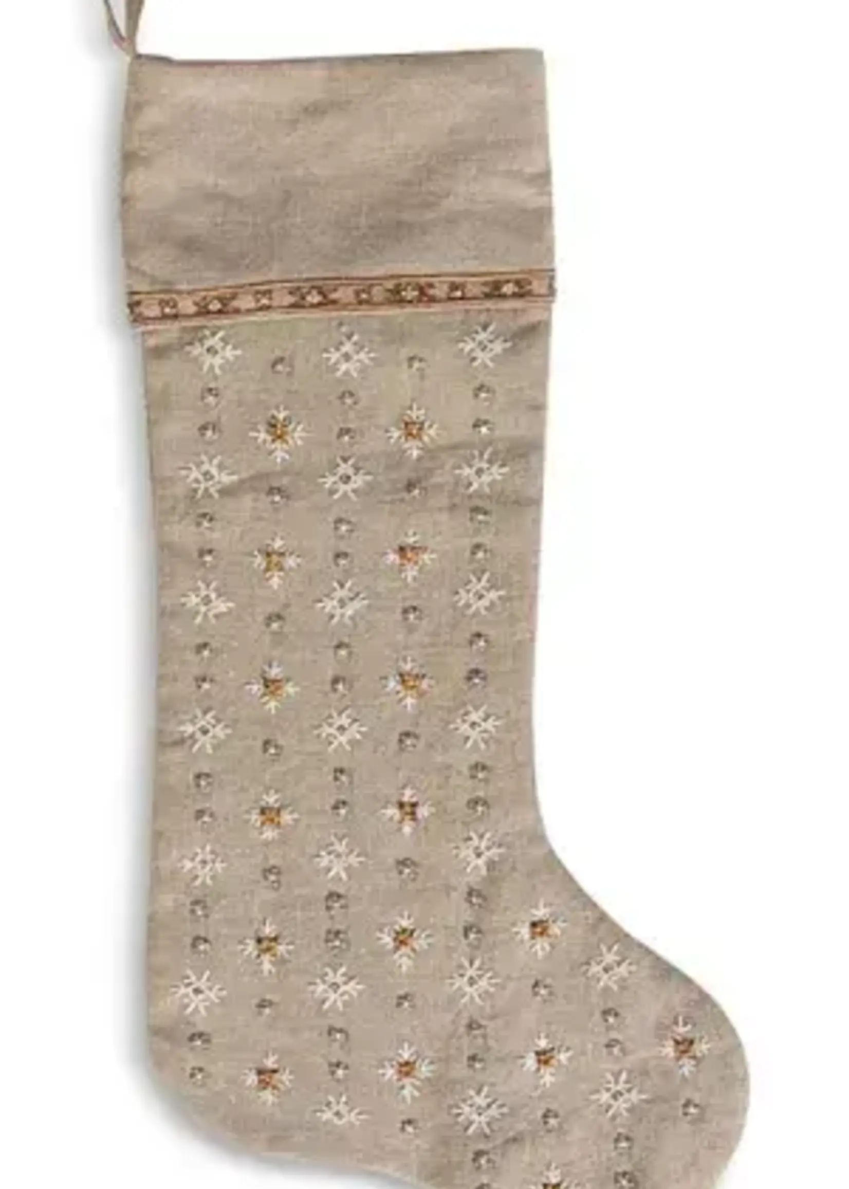 Juliska Juliska - Heidi Natural Embroidered Stocking Heidi Natural Embroidered Stocking - ST/009