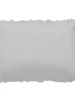 Hi End Accents Lily Washed Linen Ruffled Dutch Euro Pillow, 27" x 39", Light Gray, 1PC FB1947DE-OS-GY