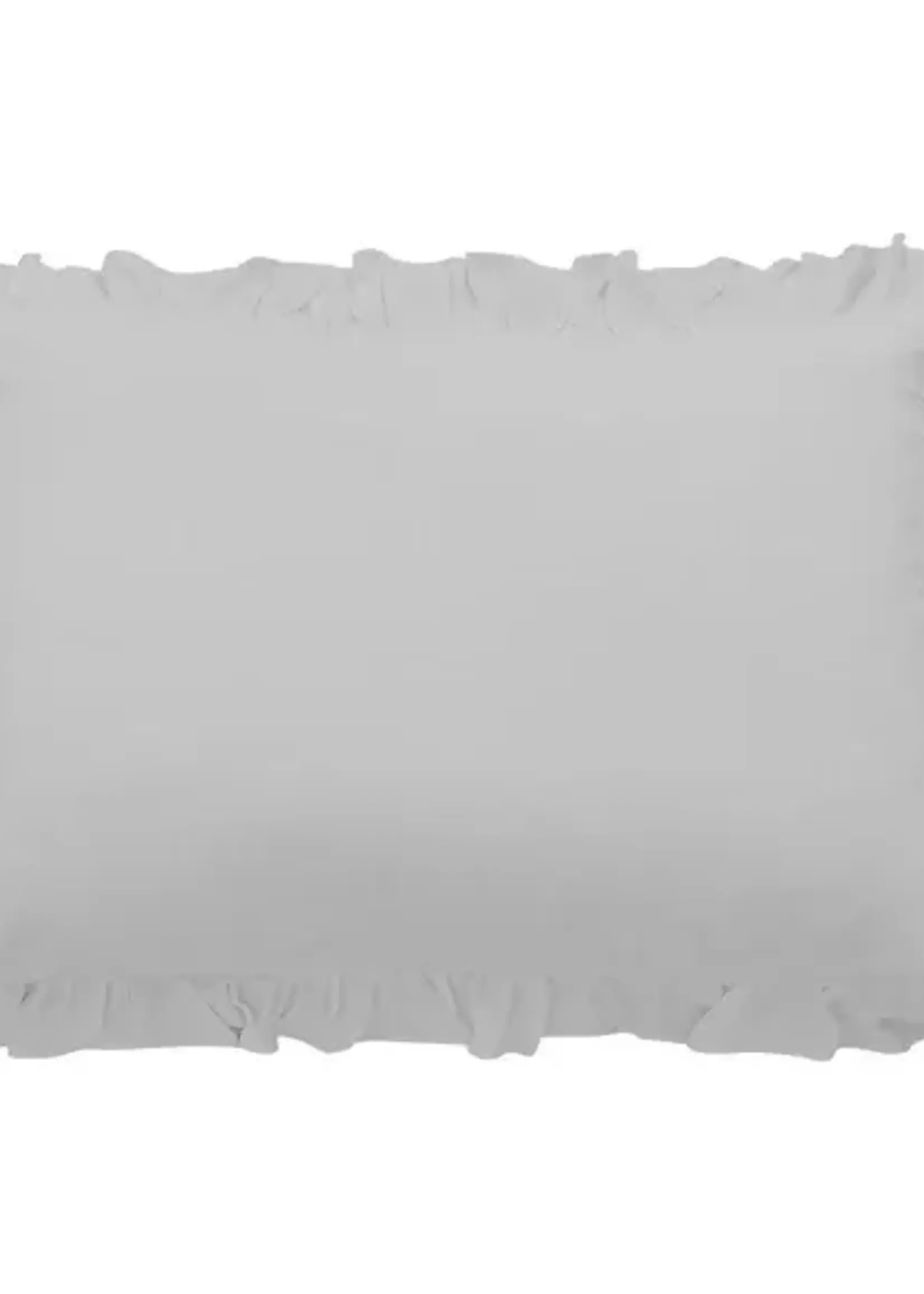 Hi End Accents Lily Washed Linen Ruffled Dutch Euro Pillow, 27" x 39", Light Gray, 1PC FB1947DE-OS-GY