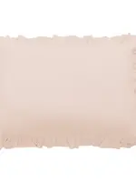 Hi End Accents Lily Washed Linen Ruffled Dutch Euro Pillow, 27" x 39", Blush, 1PC FB1947DE-OS-BH
