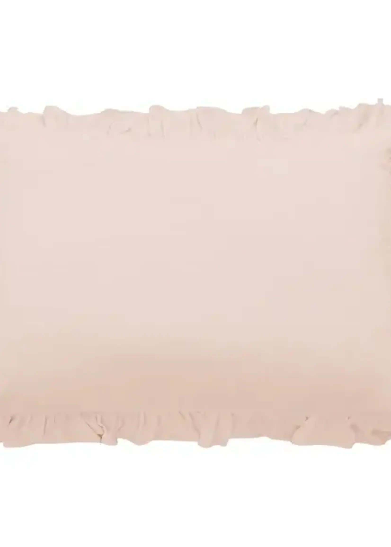 Hi End Accents Lily Washed Linen Ruffled Dutch Euro Pillow, 27" x 39", Blush, 1PC FB1947DE-OS-BH
