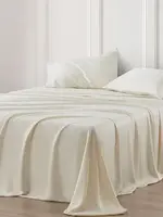Hi End Accents Eucalyptus Sheet Set, Queen, Ivory, 4PC FB2135SS-QN-IV