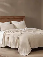 Hi End Accents Cotton Voile Blanket Set, Full/Queen, Sable, 3PC FB2400-FQ-SB