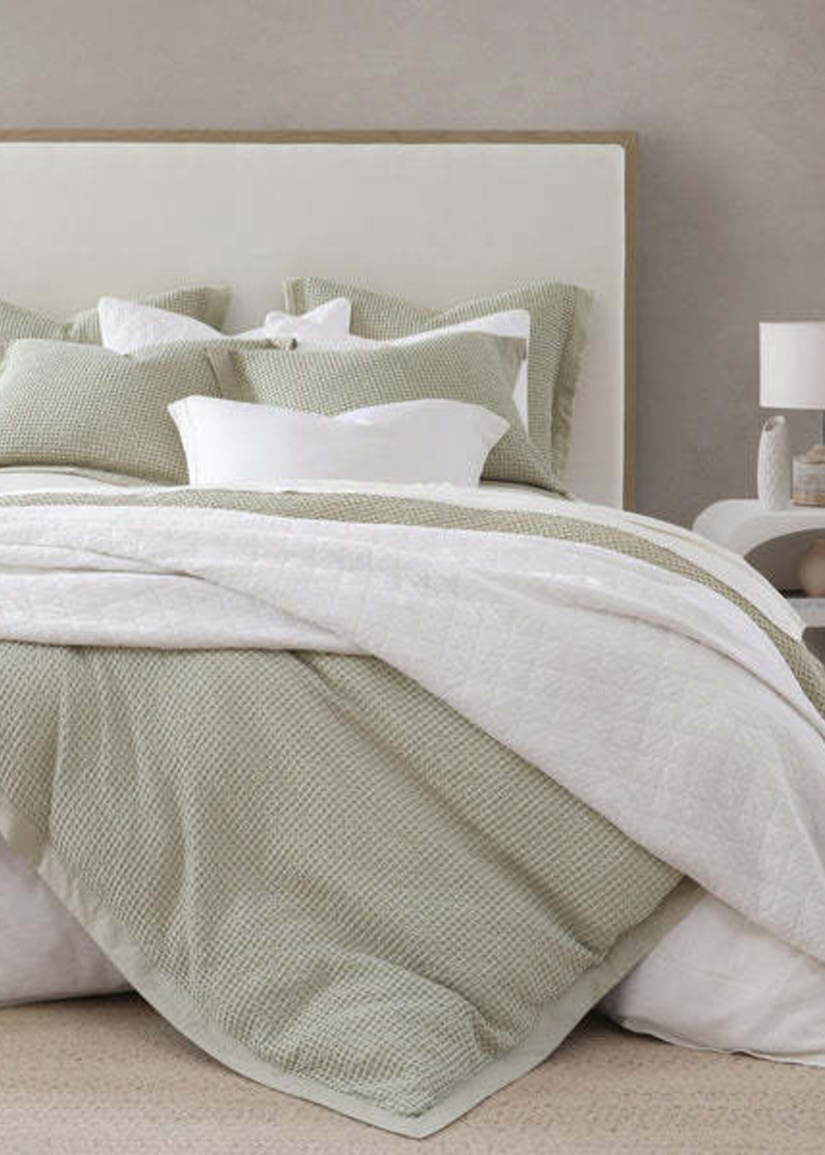 Hi End Accents Stonewashed Cotton Waffle Weave Duvet Cover Set, King, White, 3PC FB3800DS-SK-WH