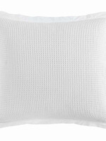 Hi End Accents Stonewashed Cotton Waffle Weave Euro Sham, 27" x 27", White, 1PC FB3800ES-OS-WH