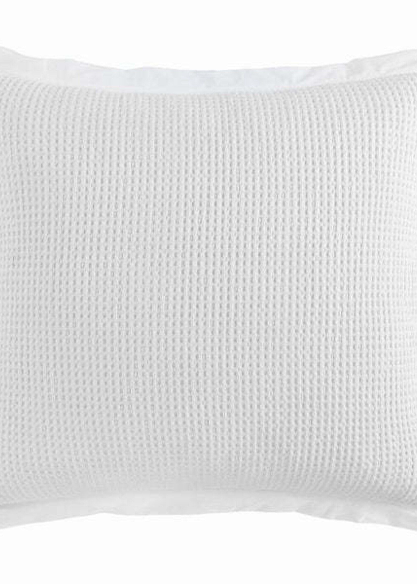 Hi End Accents Stonewashed Cotton Waffle Weave Euro Sham, 27" x 27", White, 1PC FB3800ES-OS-WH