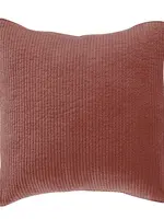 Hi End Accents Stonewashed Cotton Velvet Quilted Euro Sham, 27" x 27", Salmon, 1PC FB6500ES-OS-SA