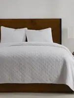 Hi End Accents Stonewashed Cotton Gauze Quilt Set, Full/Queen, Vintage White, 3PC PK3200-FQ-VW