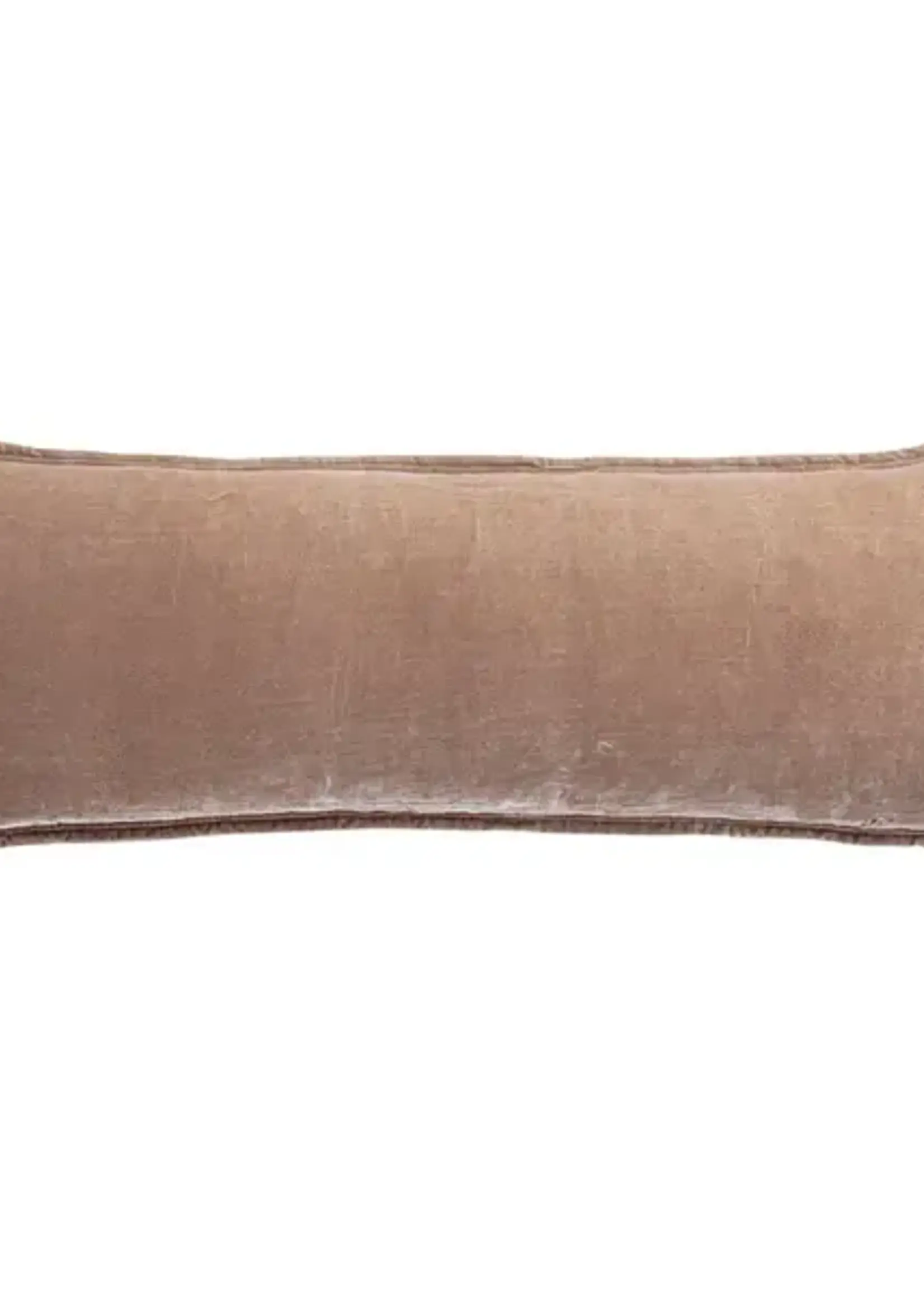 Hi End Accents Stella Faux Silk Velvet Long Lumbar Pillow, 14" x 42", Dusty Rose, 1PC FB6800P9-OS-DR