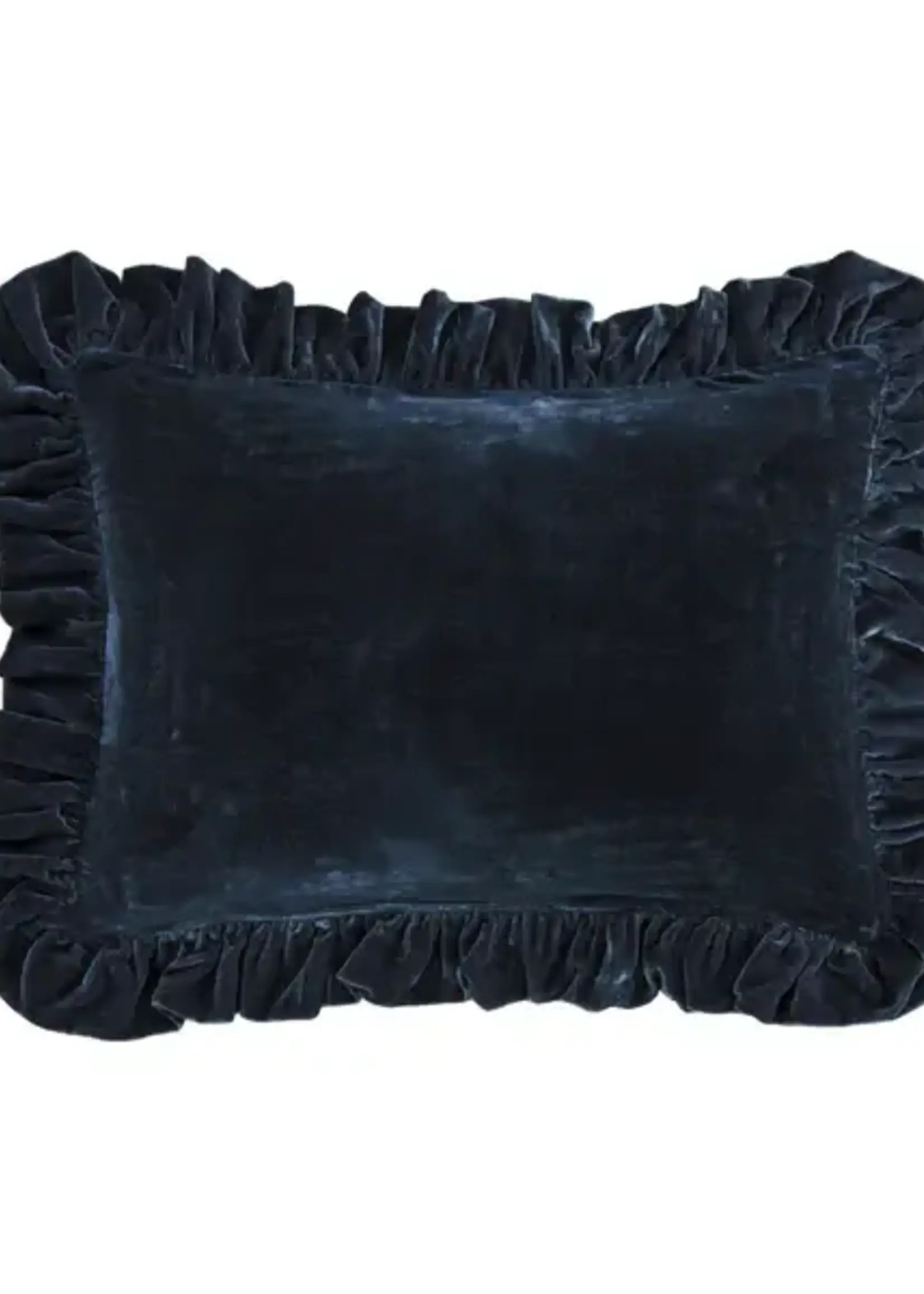 Hi End Accents Stella Boot Stitch Faux Silk Velvet Pillow, 22" x 22", Midnight Blue, 1PC FB6800P4-OS-MB