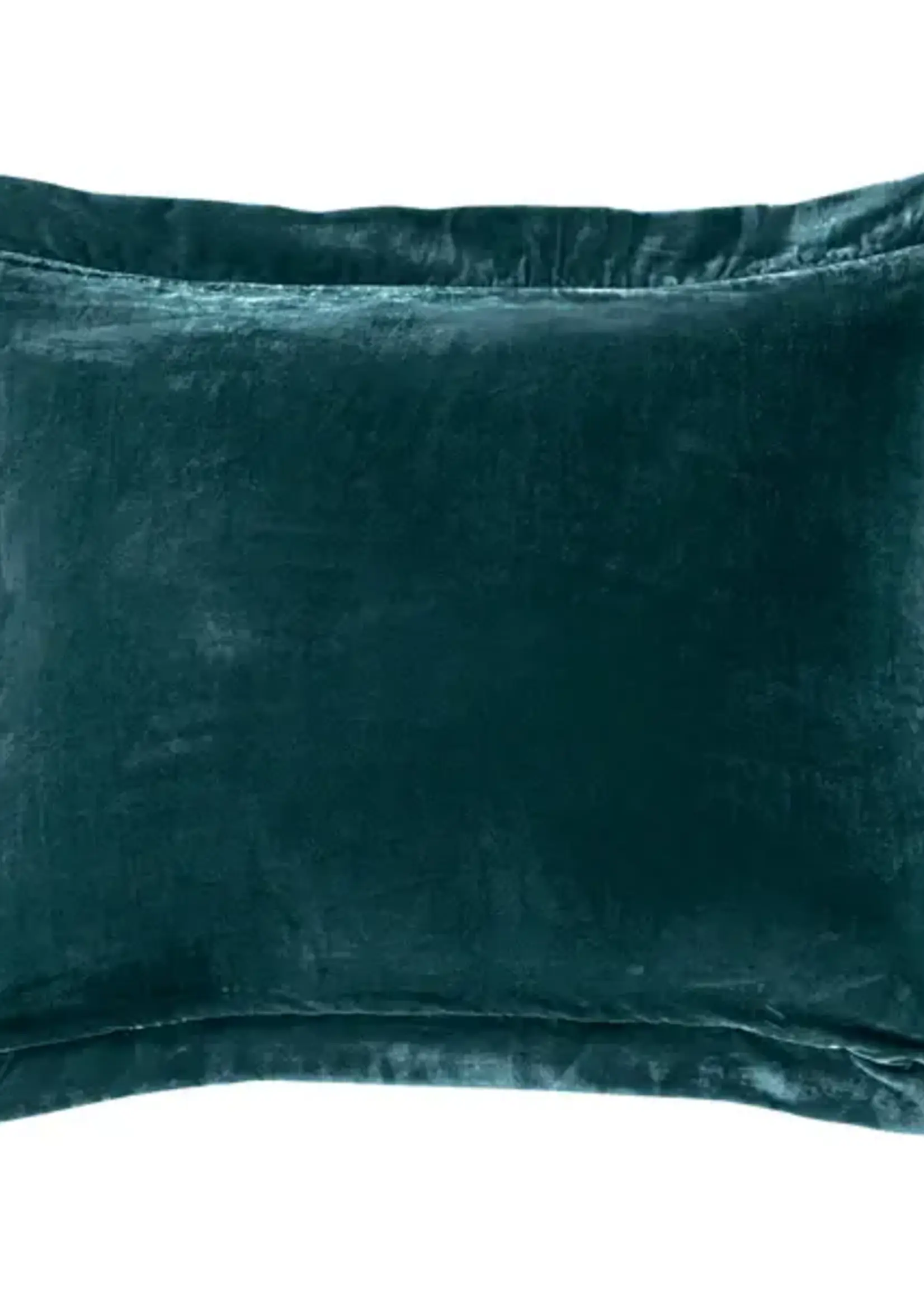 Hi End Accents Stella Faux Silk Velvet Flanged Dutch Euro Pillow, 27" x 39", Storm Blue, 1PC FB6800DE-OS-SU