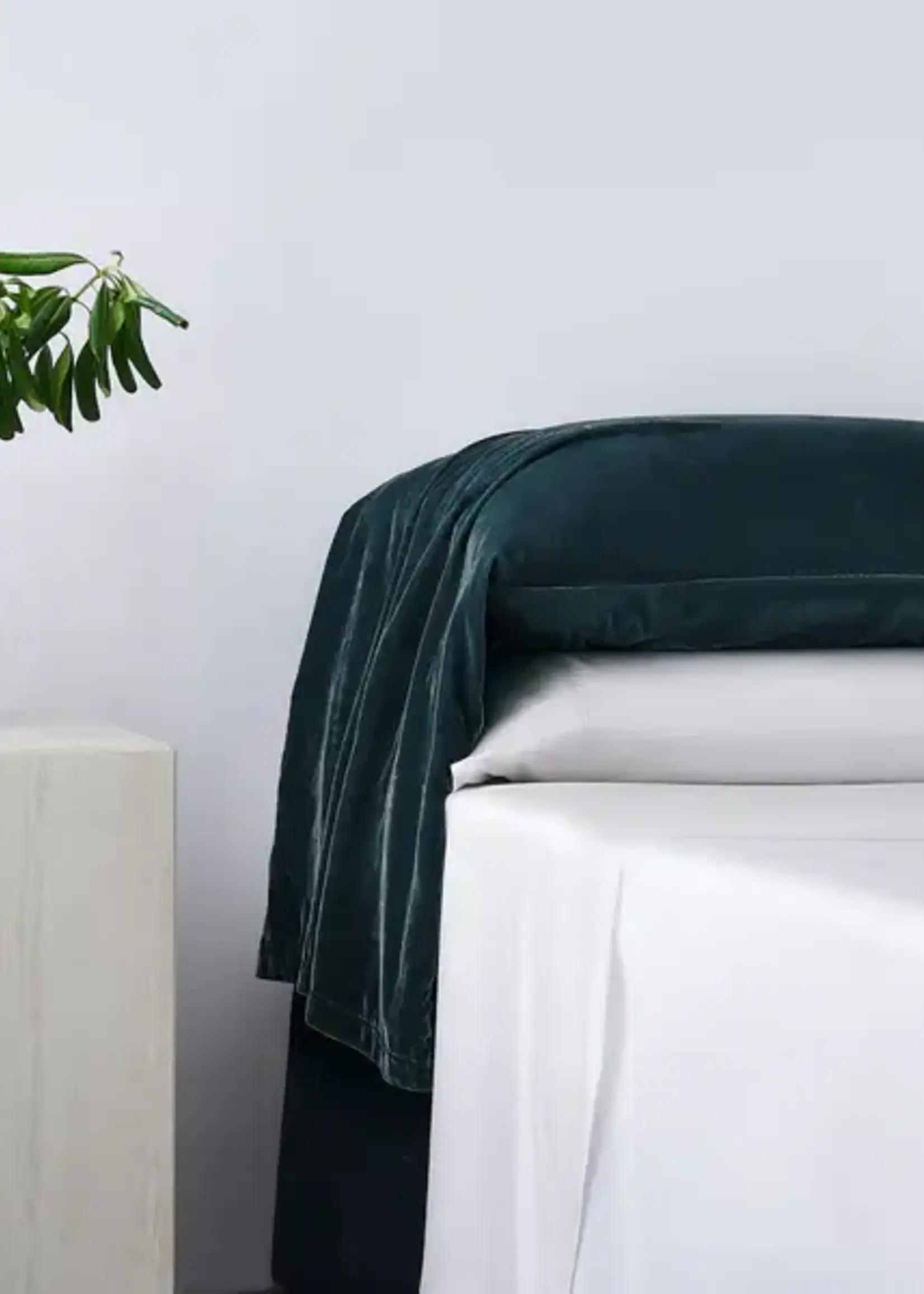 Hi End Accents Stella Faux Silk Velvet Waterfall Pillowcase Set, Storm Blue, 2PC FB6900PS-OS-SU