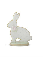 K&K 20422A-1 | 12.25 Inch Resin Frosted Easter Bunny Cookie Figurine