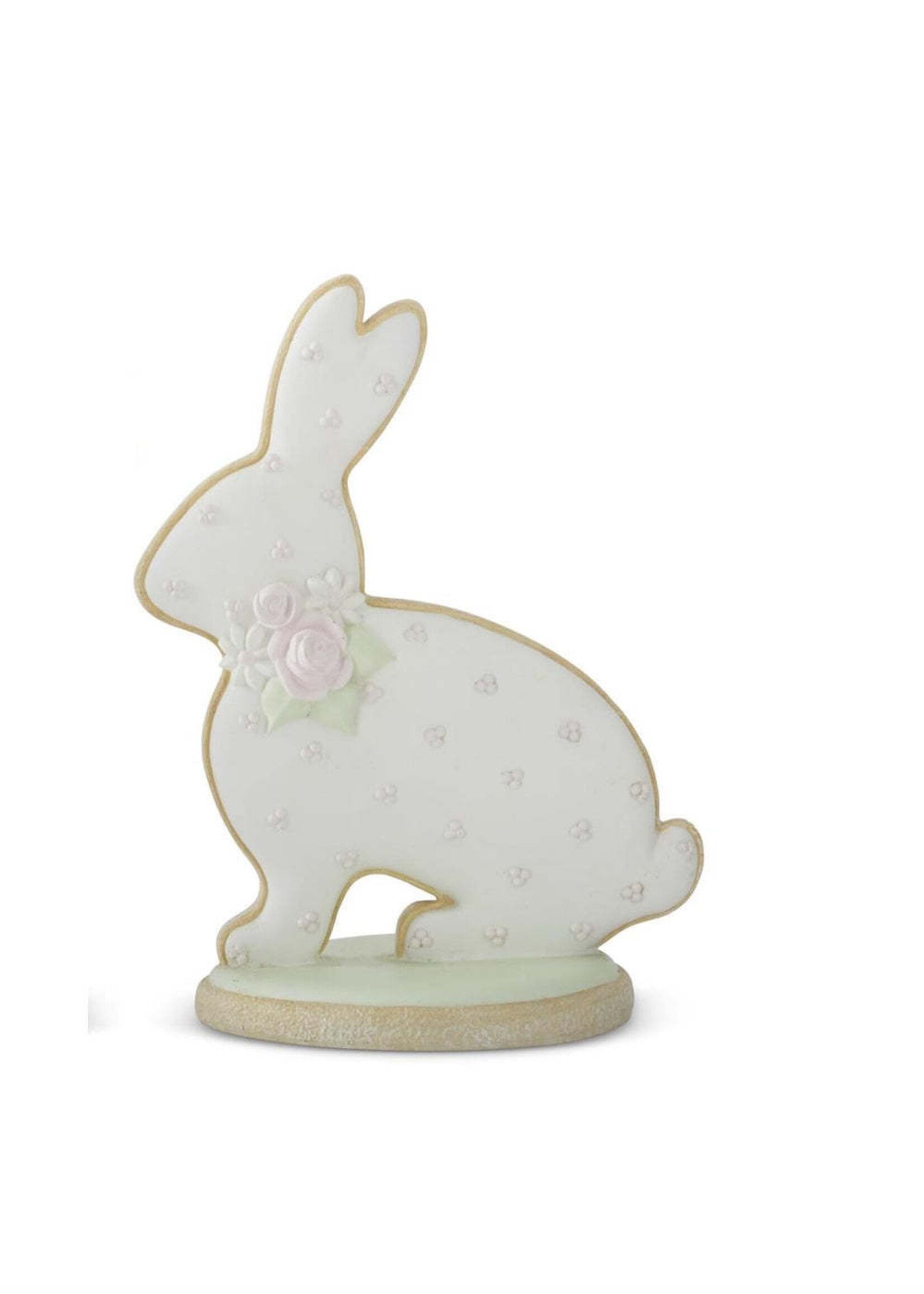 K&K 20422A-1 | 12.25 Inch Resin Frosted Easter Bunny Cookie Figurine