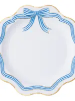 Bonjour Fete Elegant Blue & Gold Bow Dinner Plates