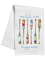 Rosanne Beck Kitchen Towel Handpainted The Lake is my Happy Place Colorful Paddles 016 1023