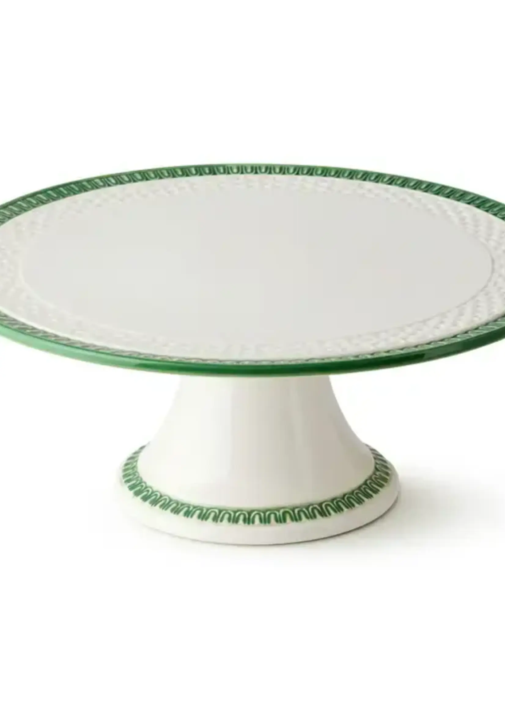 Certified International Le Jardin Embossed Rattan Footed Cake Plate