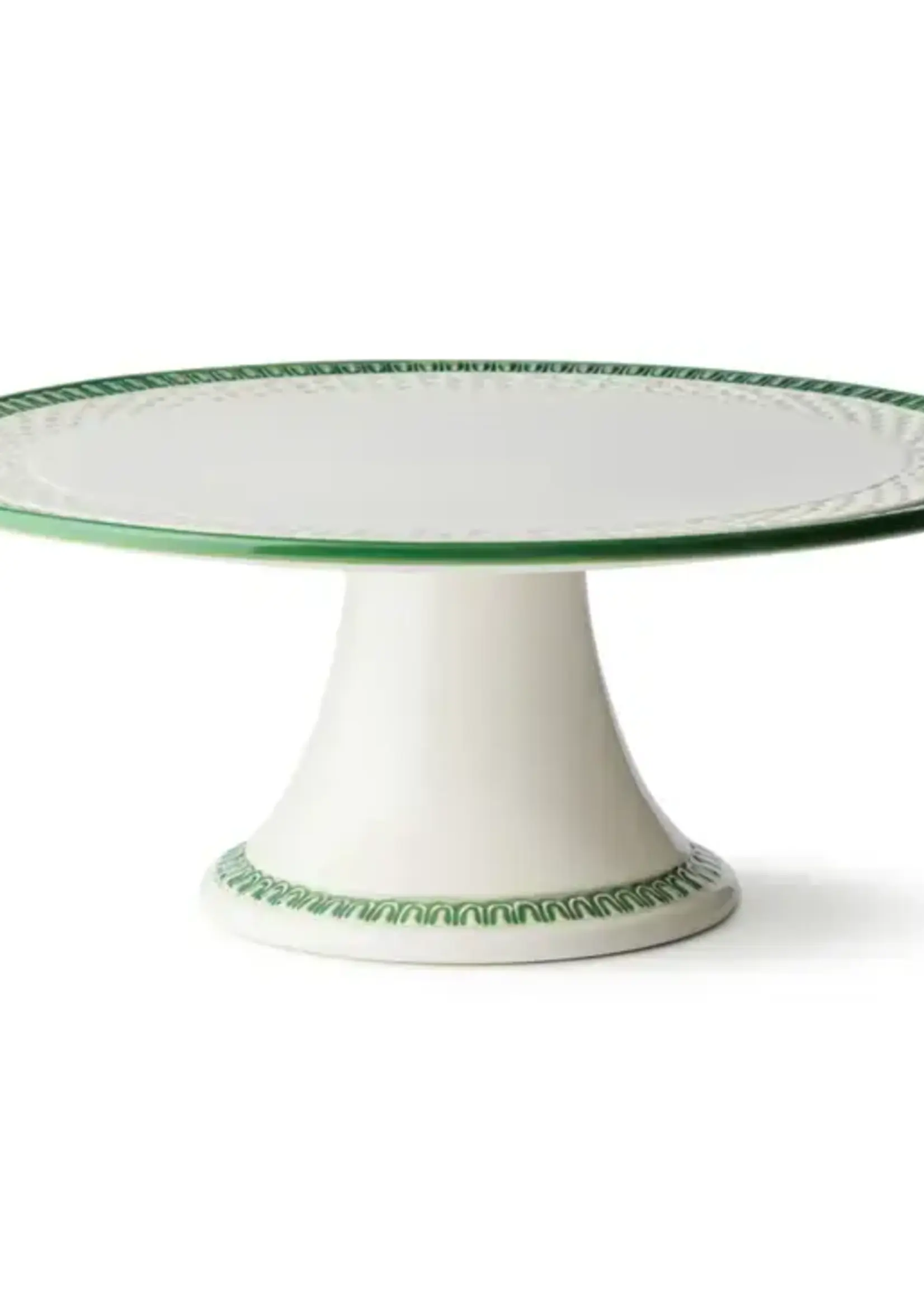 Certified International Le Jardin Embossed Rattan Footed Cake Plate