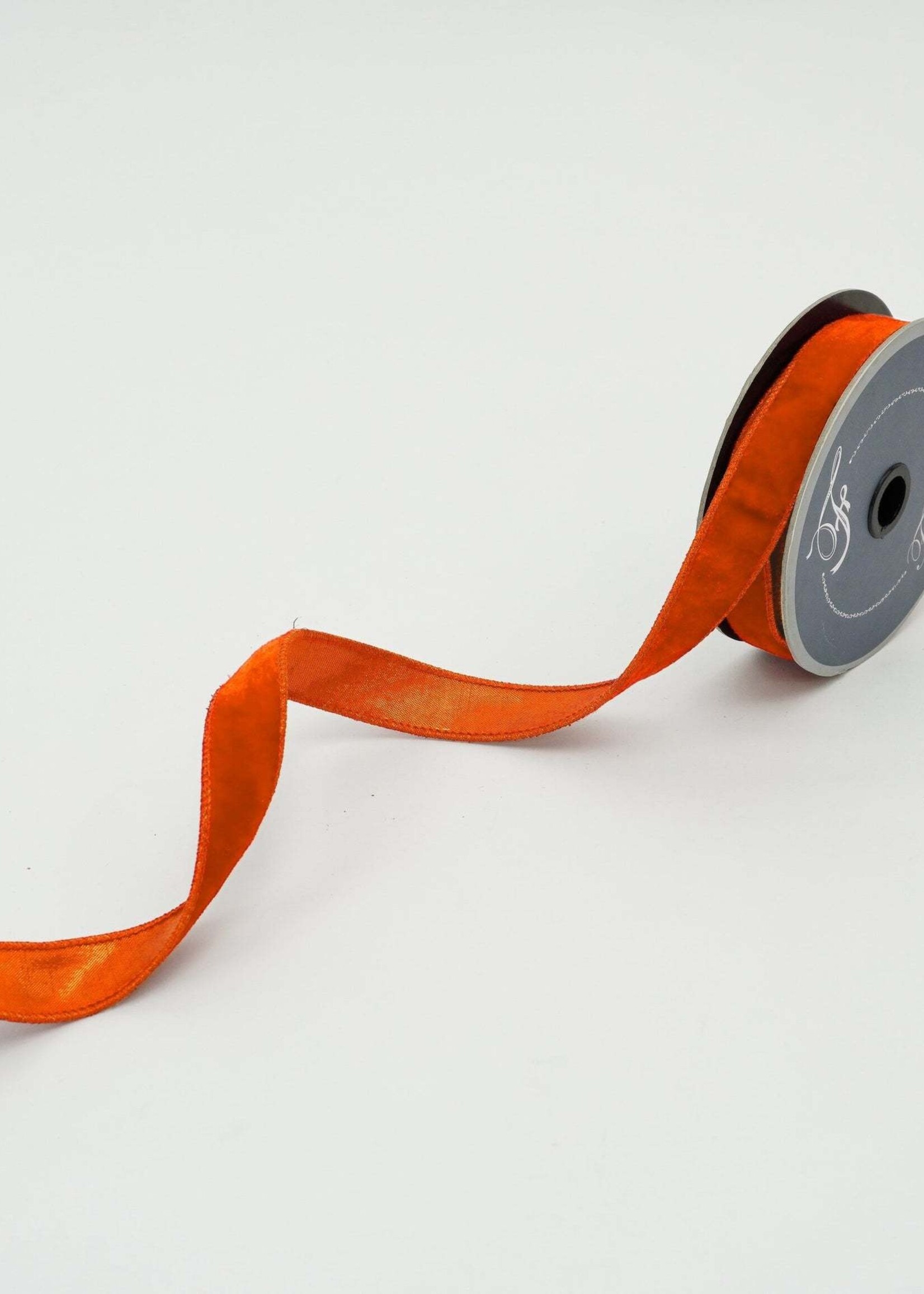Farrisilk RV001-52 VELVET LUSTER ORANGE RIBBON 1"