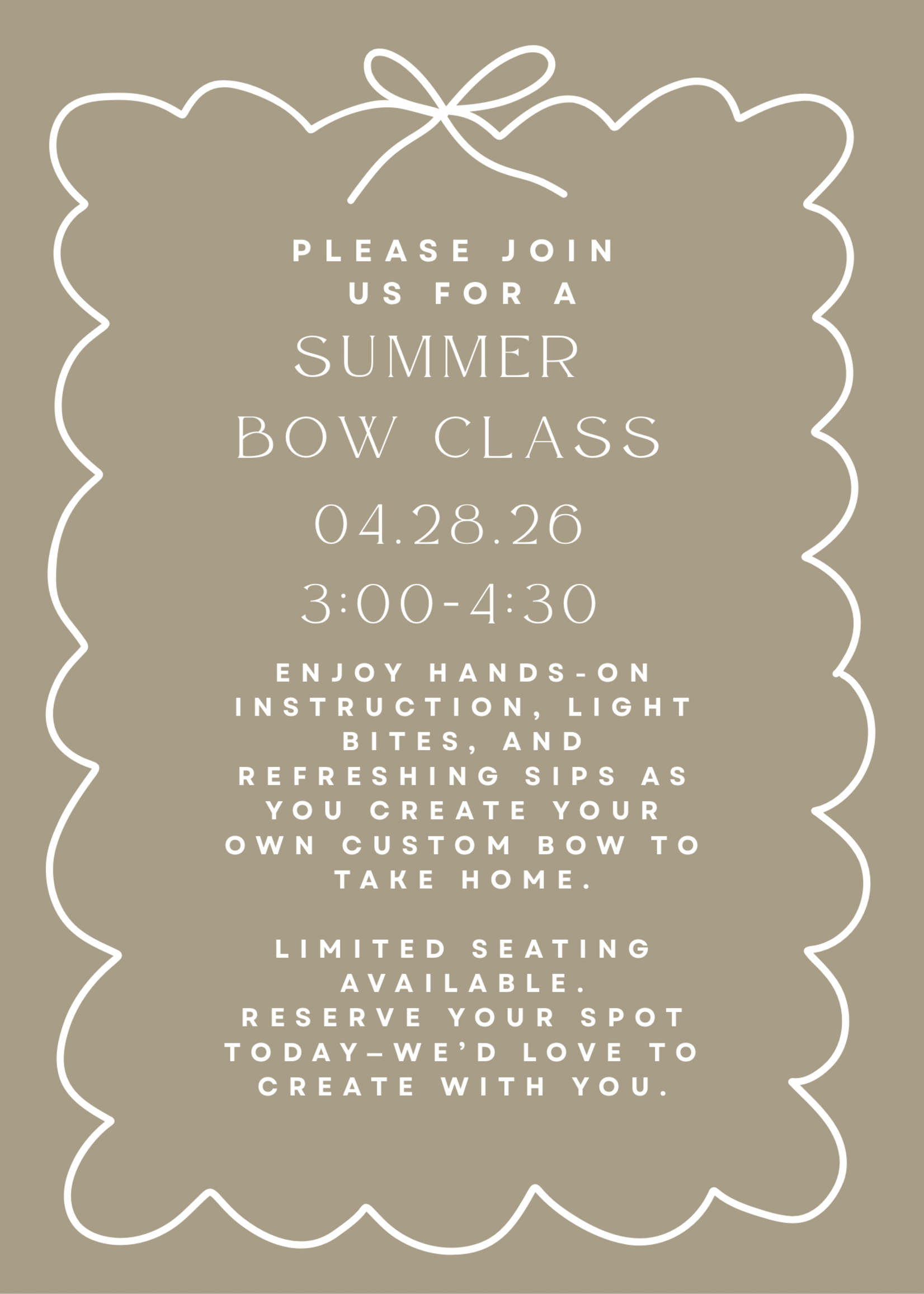 Events 2nd April Bow Class