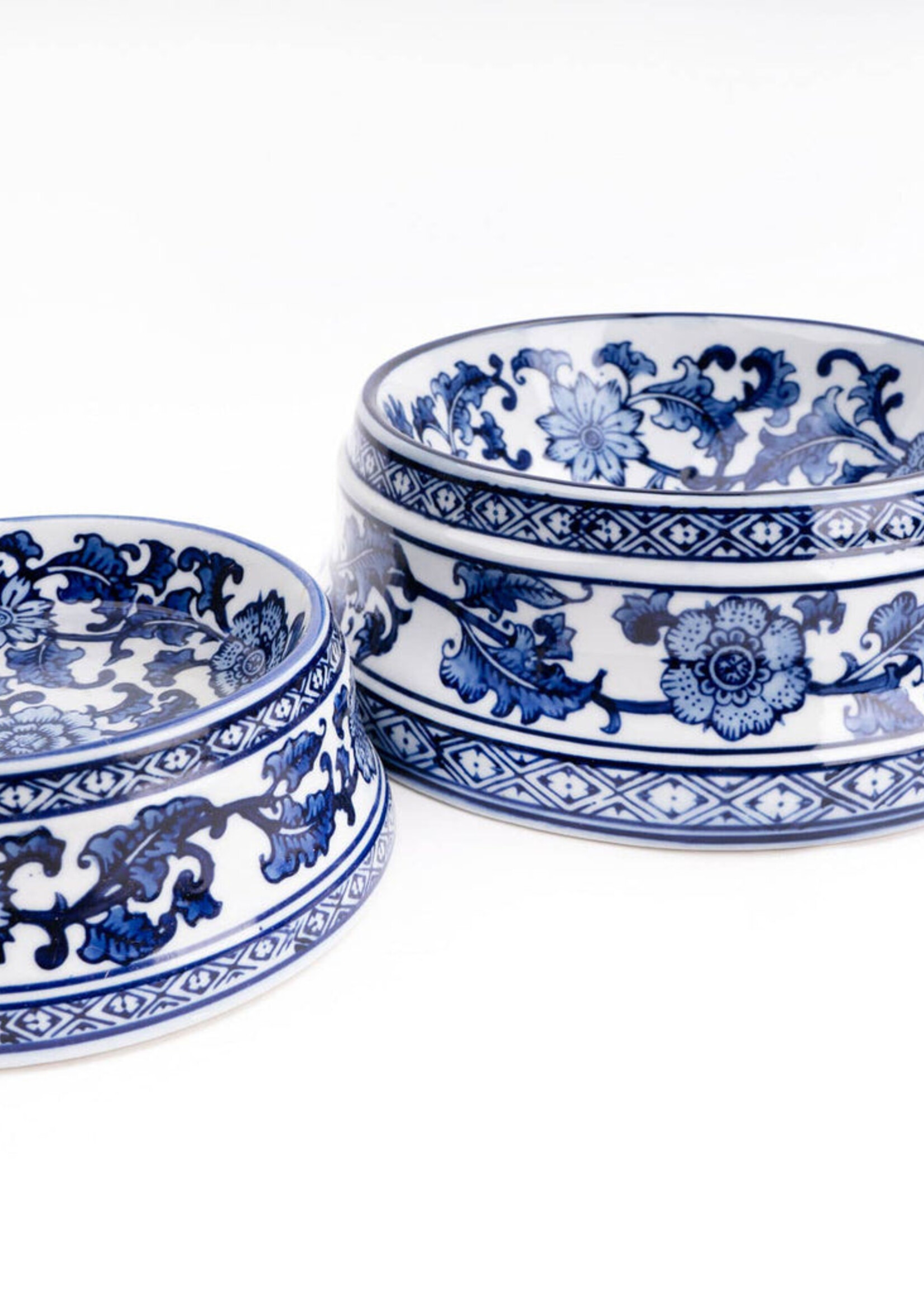 8 Oak Lane Large Dog Bowl | Blue Chinoiserie