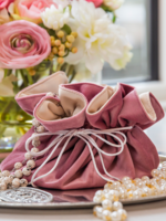 Arte Italica ACJBVR Jewelry Blossom Pouch, Velvet Rose