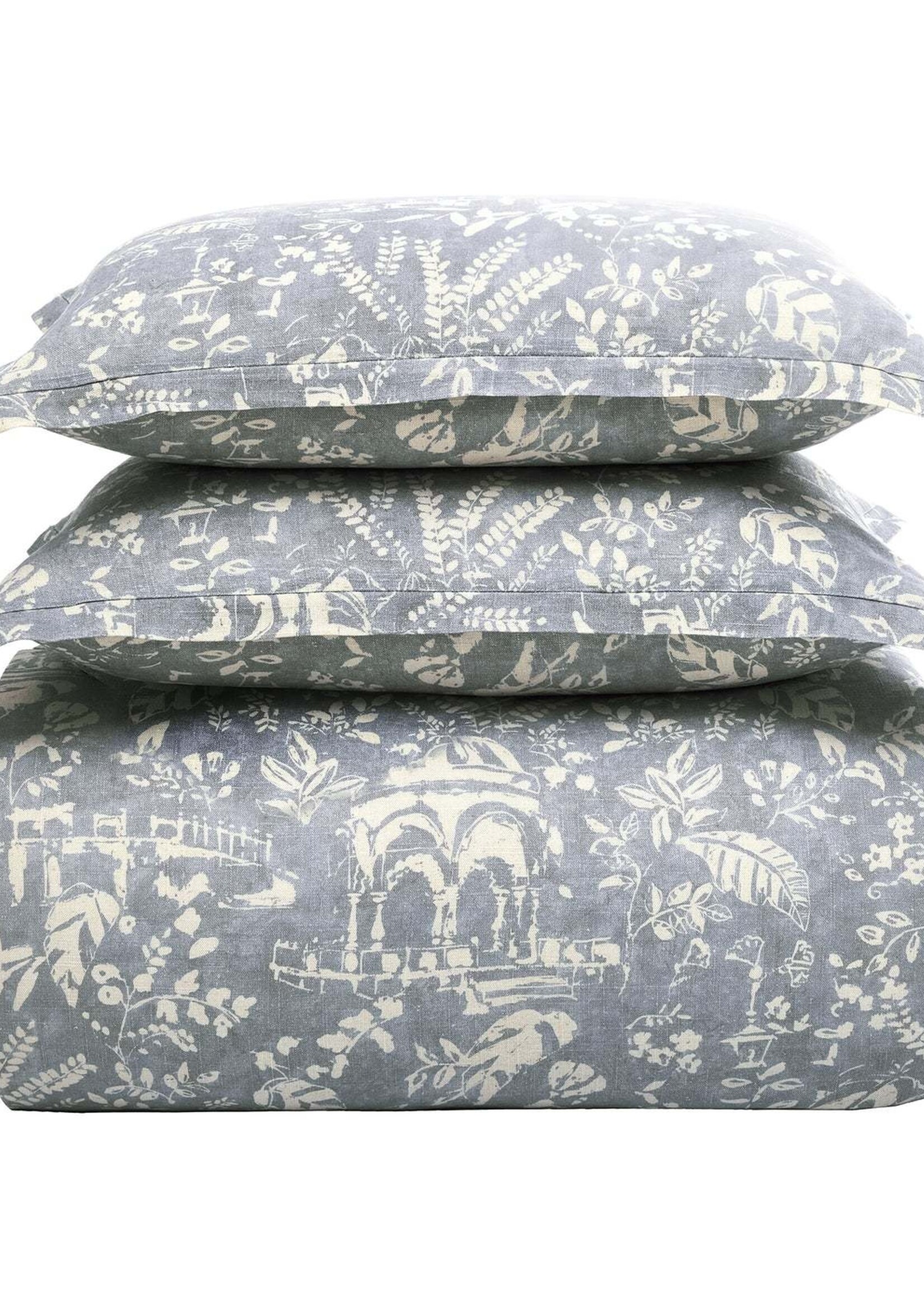 Hi End Accents Genoa Duvet Cover Set, King, Vintage Blue, 3PC  HE2546DS-KG-BL