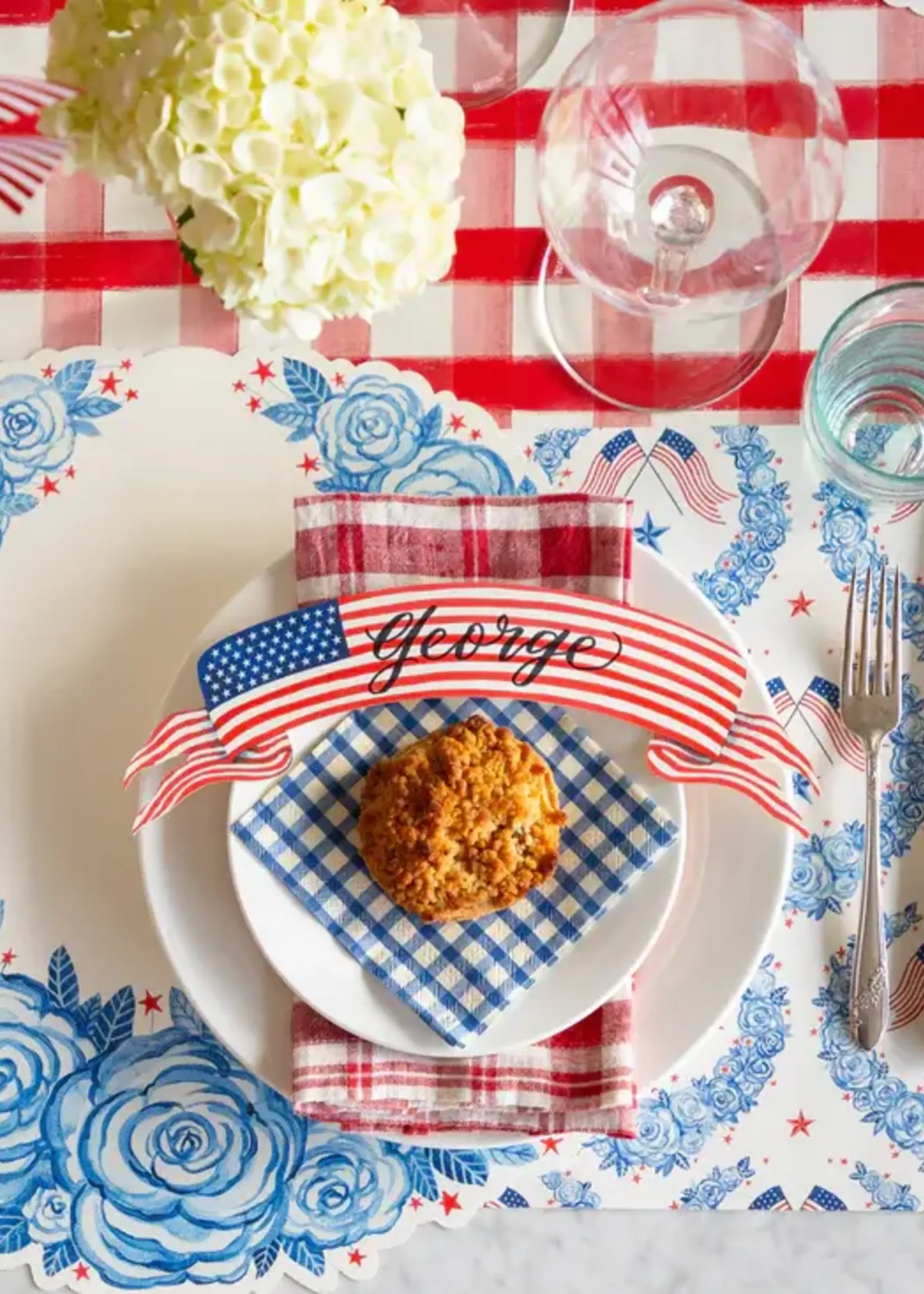 Hester & Cook Hester & Cook  - Die-cut American Floral Wreath Placemat - 12 Sheets - KP1816EF