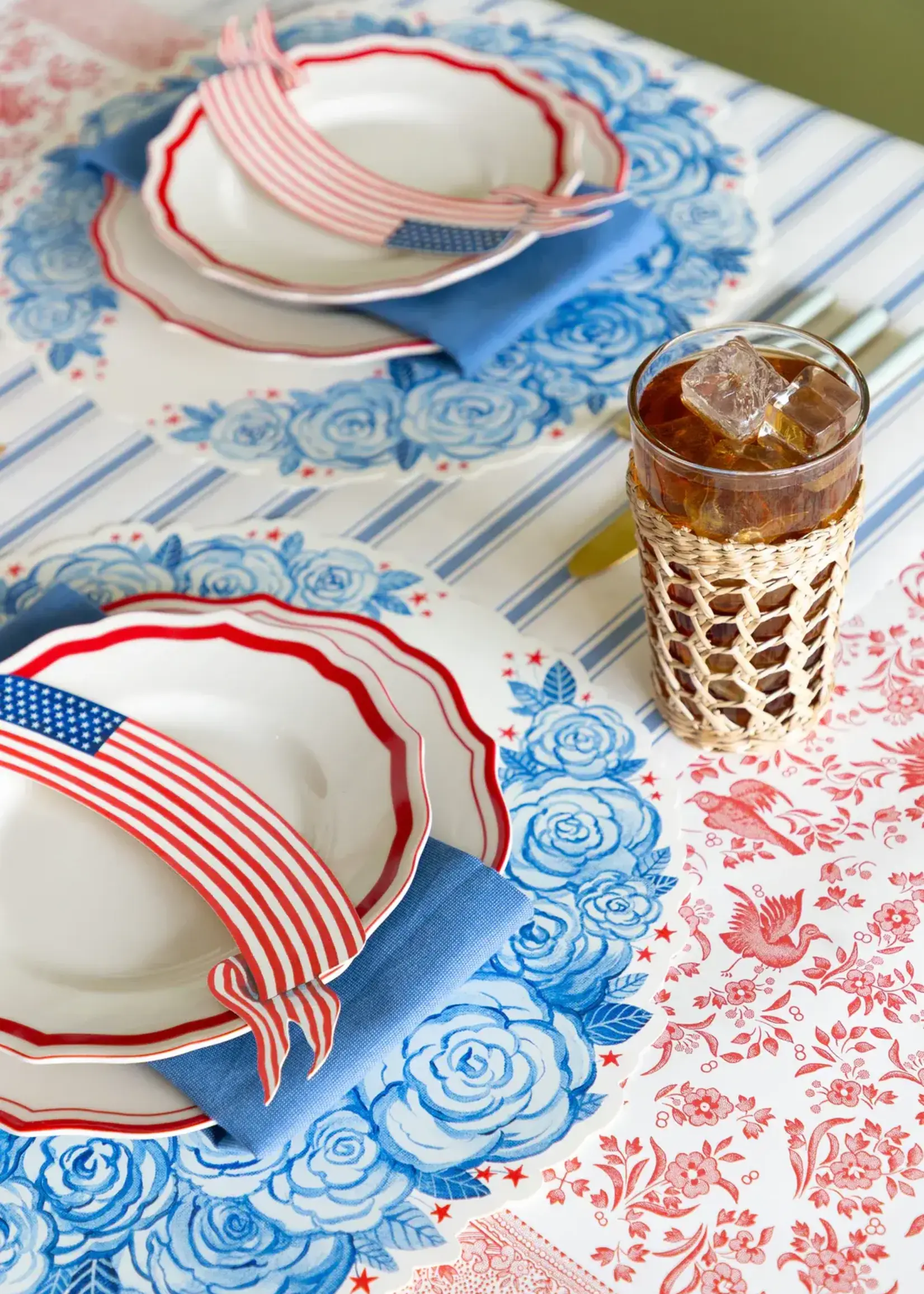 Hester & Cook Hester & Cook  - Die-cut American Floral Wreath Placemat - 12 Sheets - KP1816EF