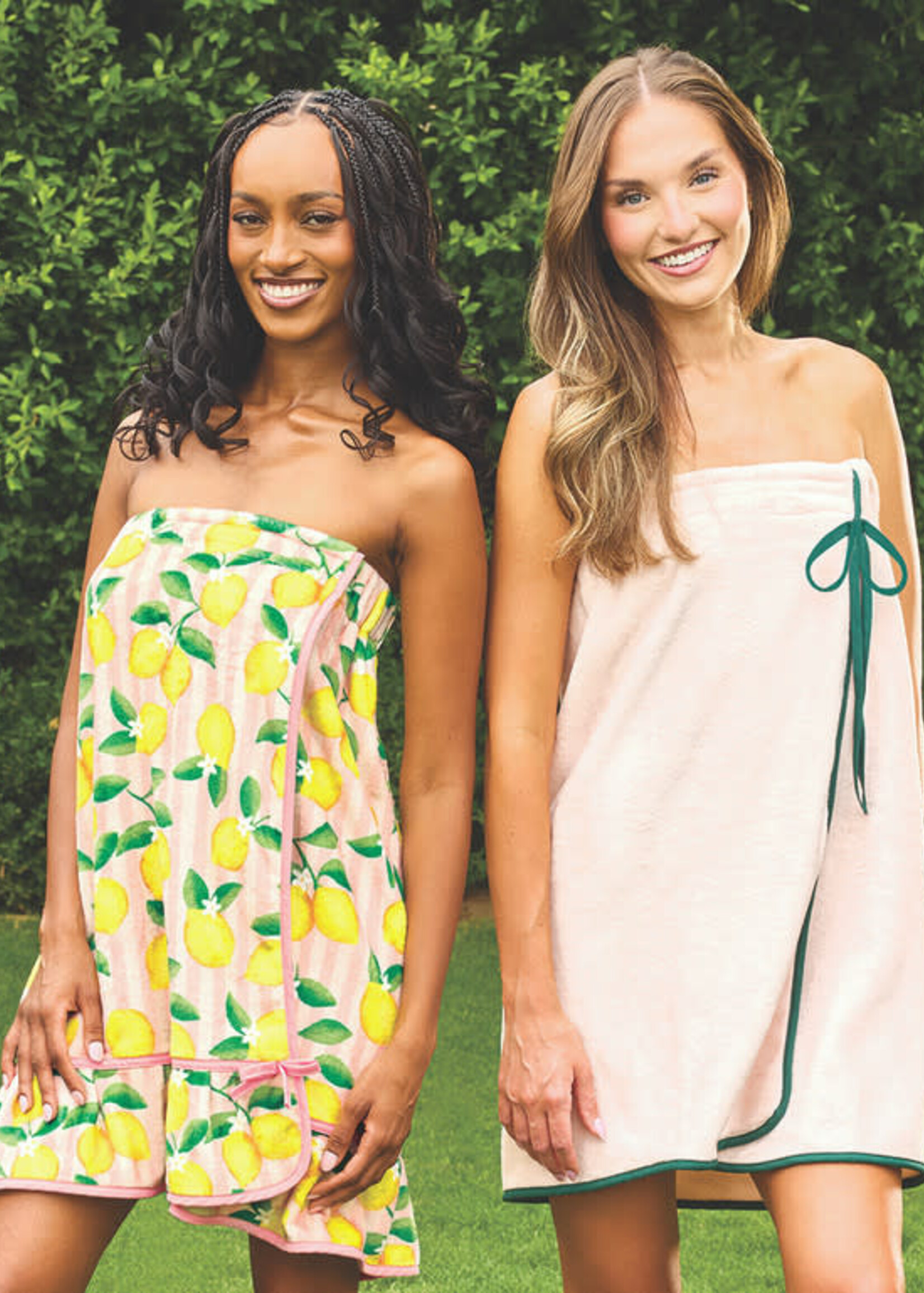 BELLA SLEEP + SPA Spa Wrap- Pink Stripes + Lemons