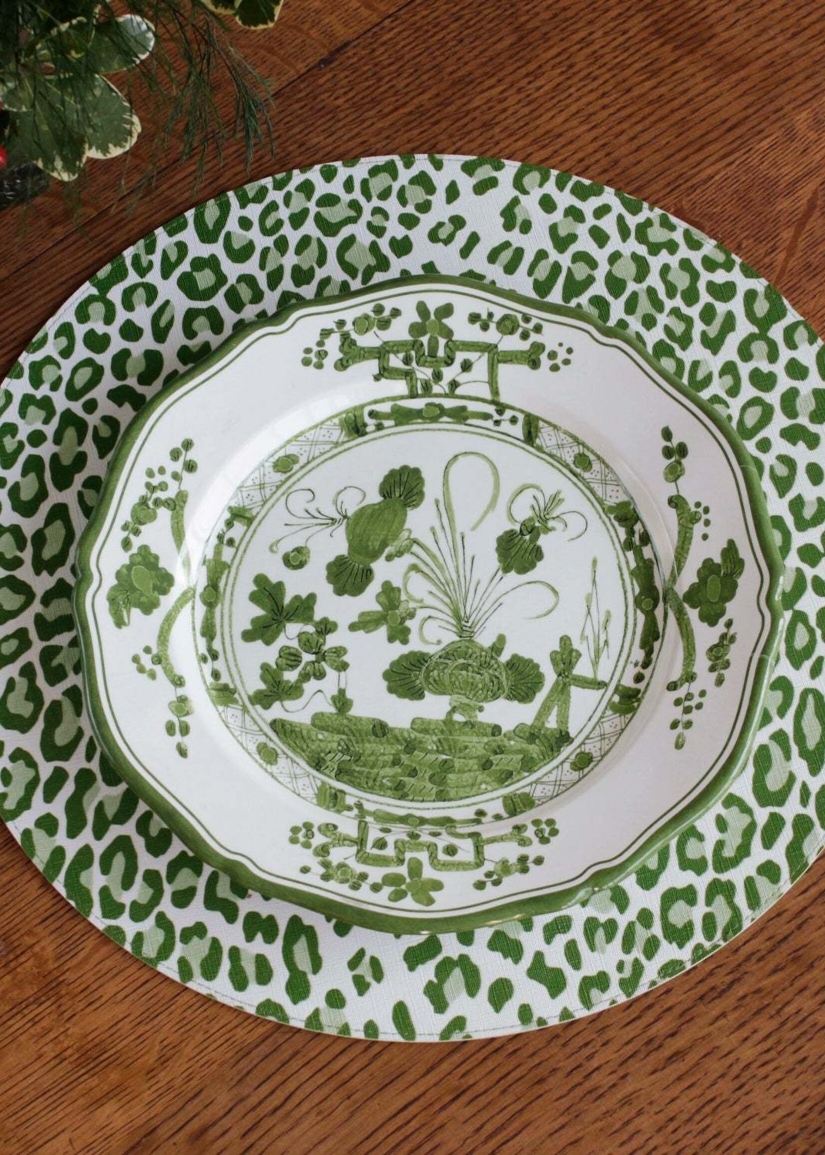 Beatriz Ball 3418 VIDA Faenza 9" Salad Plate WHITE & GREEN