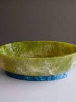 Beatriz Ball 3029 RESIN Rio Large Oval Bowl  with Base (Green and Bl