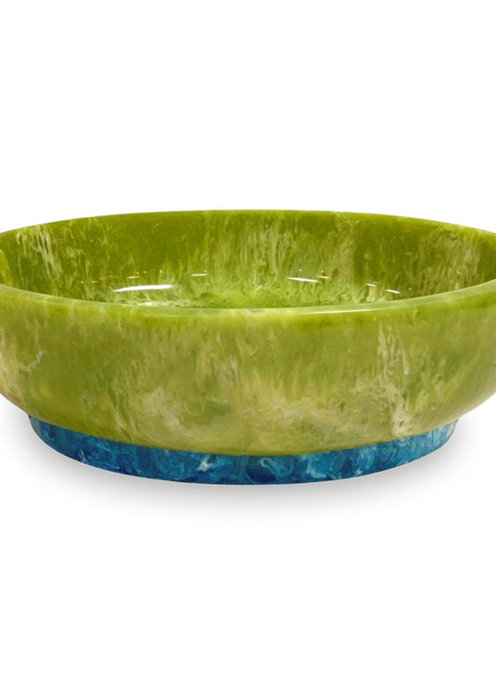 Beatriz Ball 3029 RESIN Rio Large Oval Bowl  with Base (Green and Bl