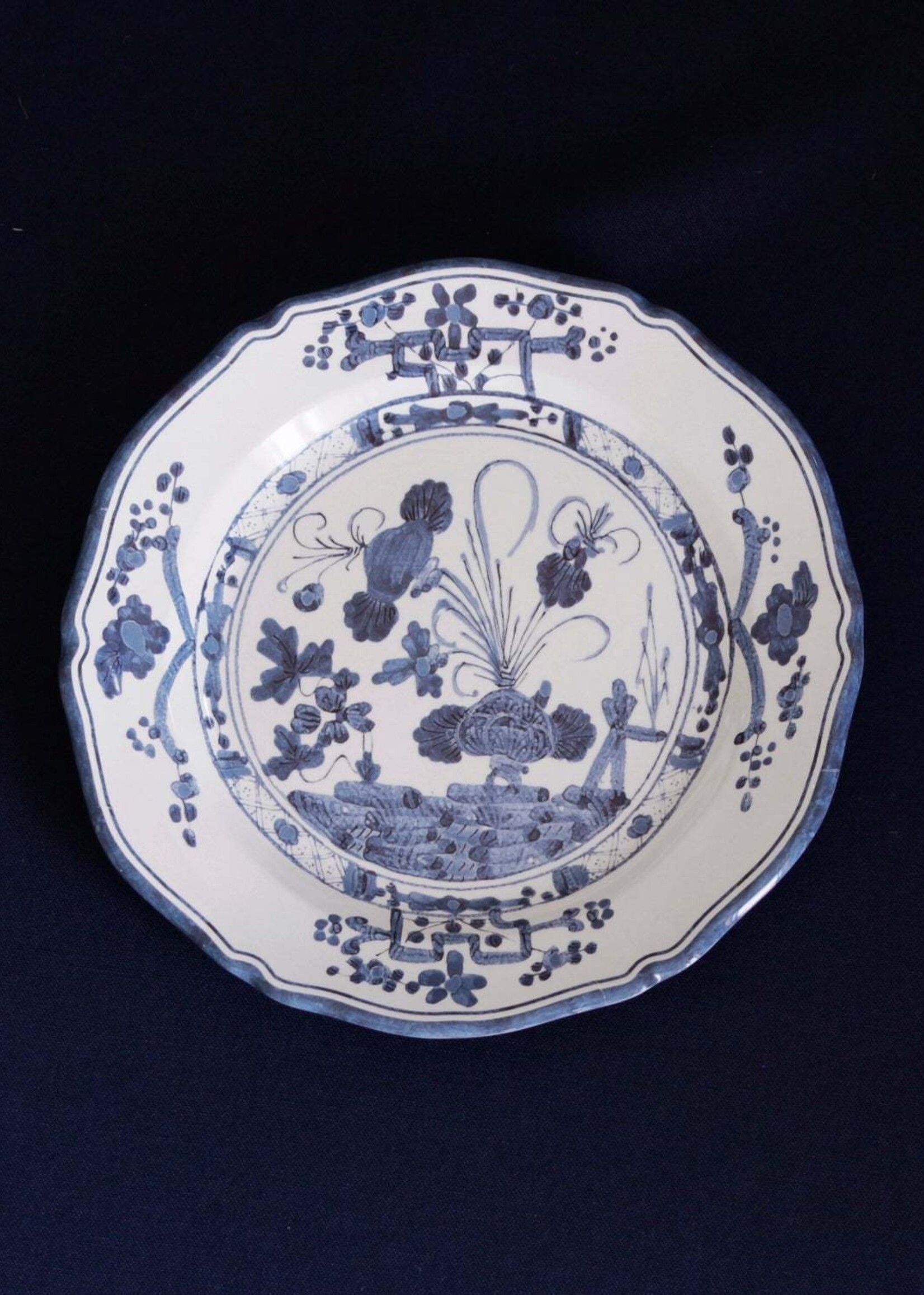 Beatriz Ball 3418 VIDA Faenza 9" Salad Plate WHITE & BLUE