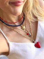 The Silver Wren Americana Star Necklace Blue