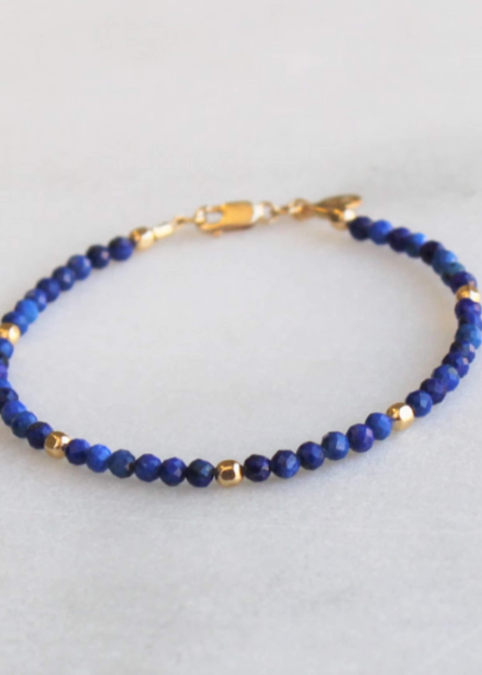 The Silver Wren Beaded Lapis Bracelet | 6.5 inch + 1.0 inch extender