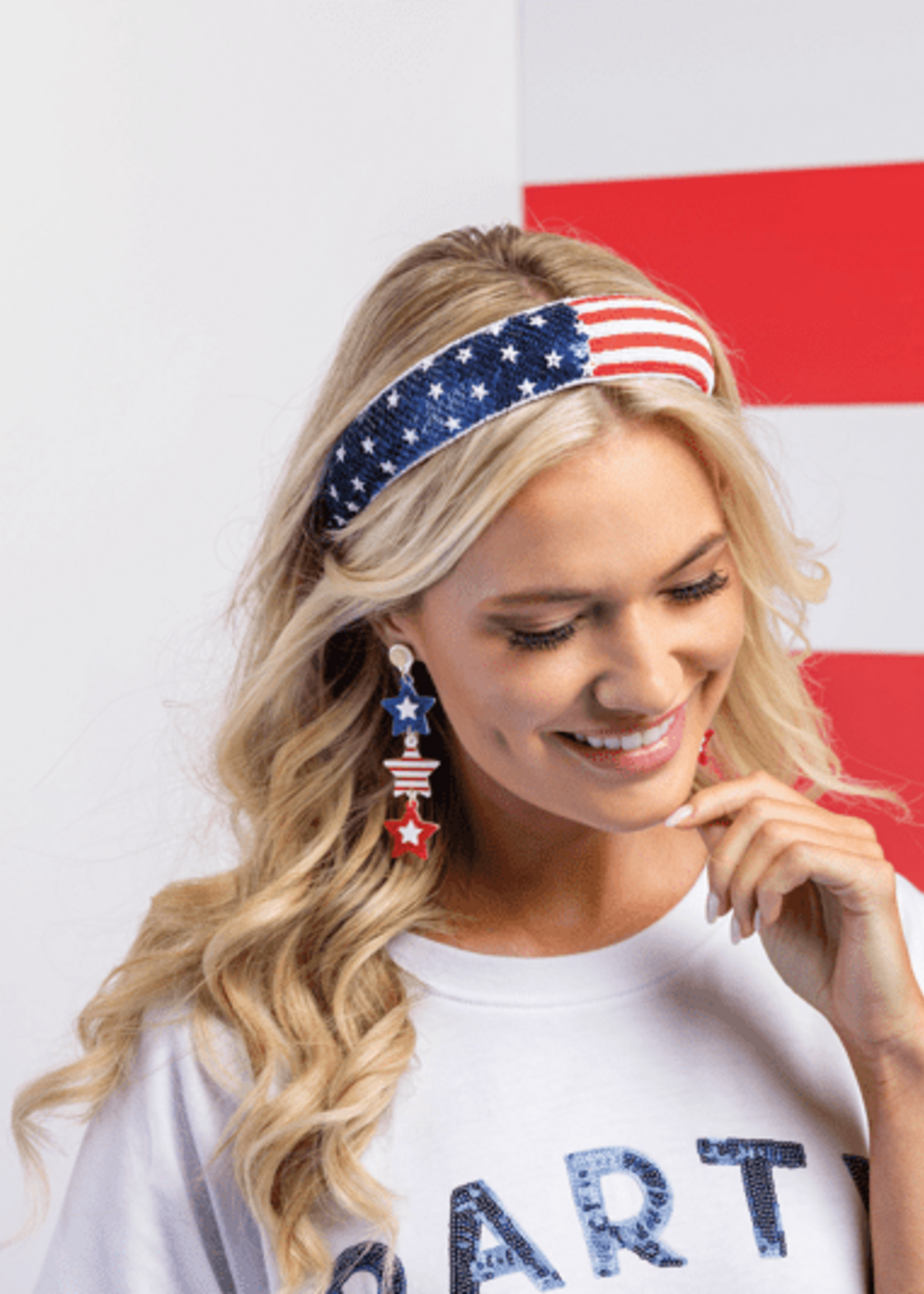 Mud Pie 80160079F American Flag Headband mud Pie