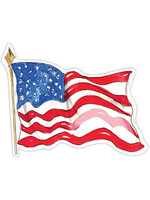 Rosanne Beck Die-Cut Accent Handpainted American Flag Red White and Blue 057 0274