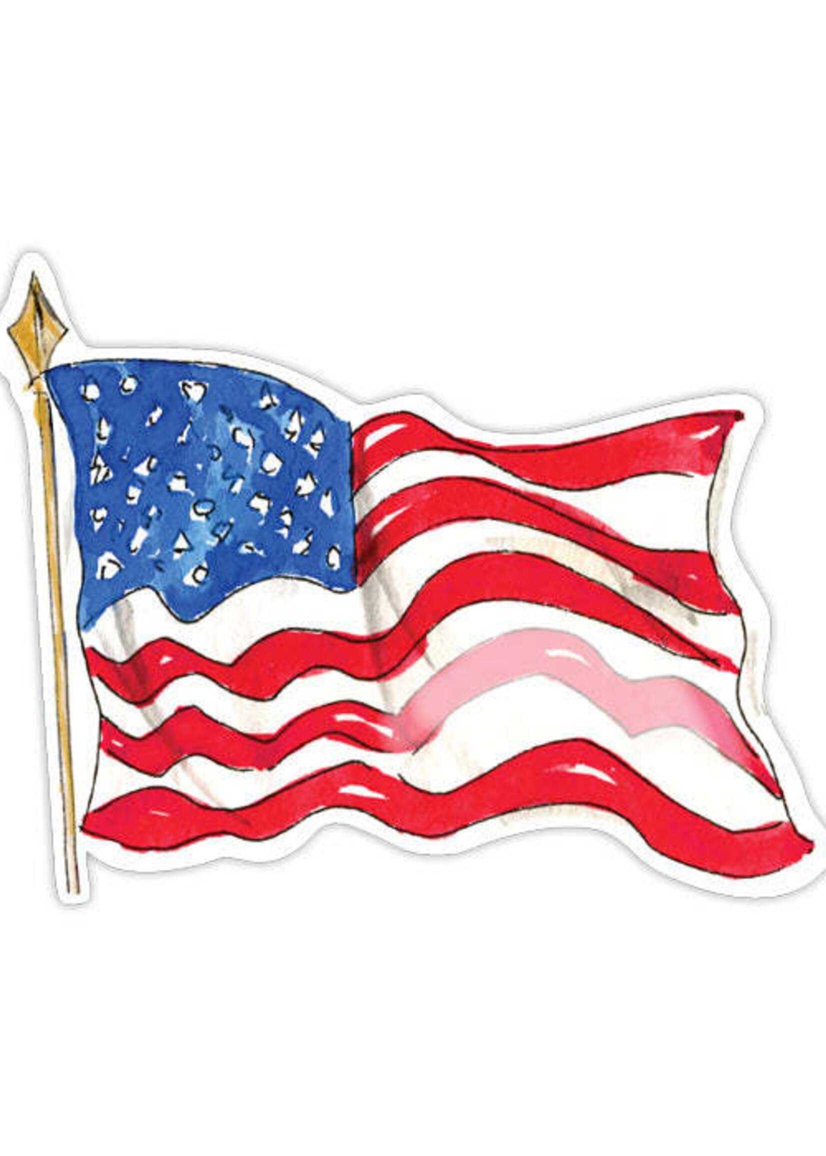 Rosanne Beck Die-Cut Accent Handpainted American Flag Red White and Blue 057 0274