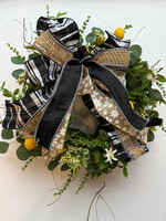 handcrafted floral Handcrafted Lemon Greenery Wreath w/ Bow