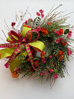 handcrafted floral Handcrafted Greenery and Floral Wreath w/ Bow